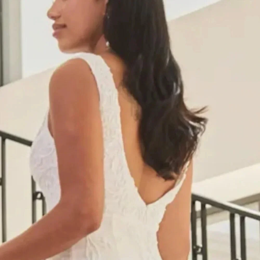 Passionate Romance White Beaded Sequin Mermaid Maxi Dress Lulus Sz #25 #423 - Picture 3 of 6